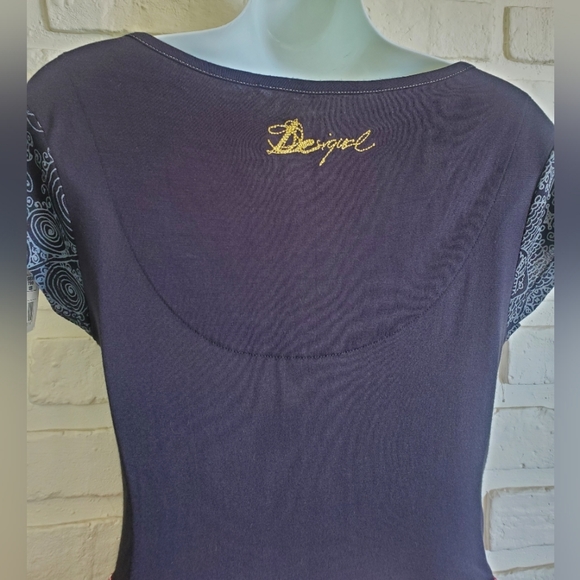 NWT Desigual Myrcella Short Sleeve Lace Dress Red, Black Size Medium - Picture 9 of 12